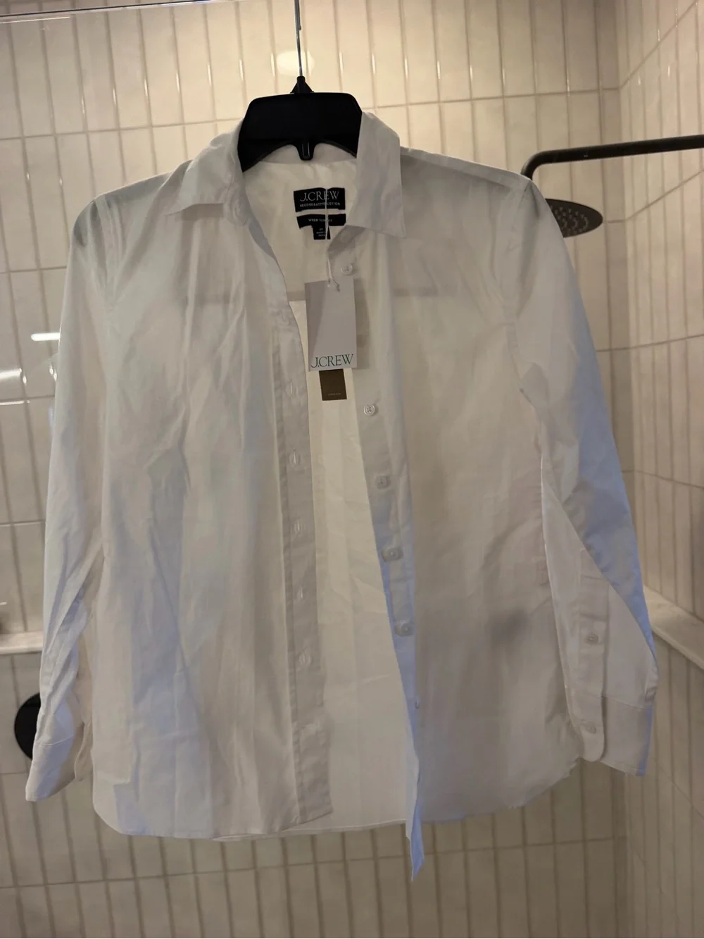 J. Crew White Cotton Button-Down Shirt